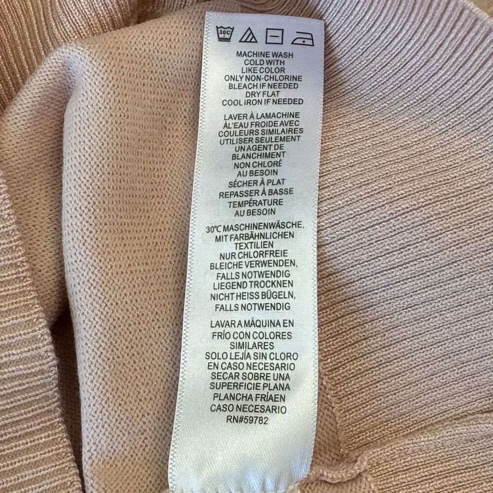 ADRIANNA PAPELL Swiss Dot Sheer Sleeve Sweater Women's Size L Dusty Pink - Picture 11 of 12